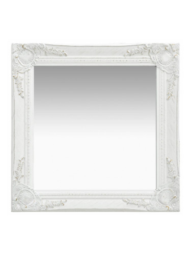 Sonata Стенно огледало, бароков стил, 50x50 см, бяло
