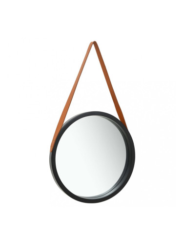 Sonata Стенно огледало с каишка, 50 см, черно