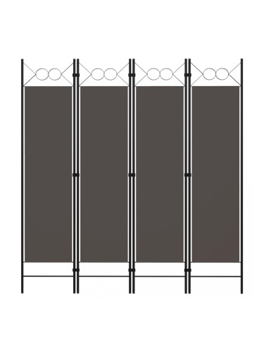 Sonata Параван за стая, 4 панела, антрацит, 160x180 см