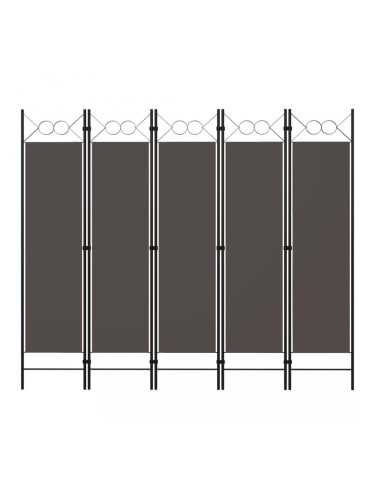 Sonata Параван за стая, 5 панела, антрацит, 200x180 см