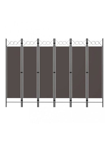 Sonata Параван за стая, 6 панела, антрацит, 240x180 cм