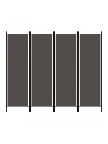 Sonata Параван за стая, 4 панела, антрацит, 200x180 см
