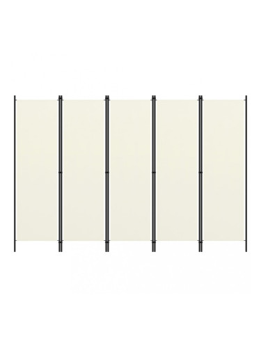 Sonata Параван за стая, 5 панела, кремавобял, 250x180 см