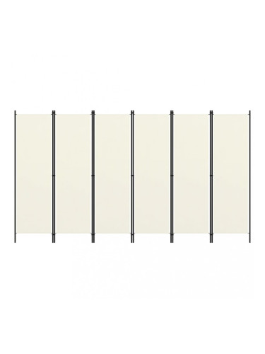 Sonata Параван за стая, 6 панела, кремавобял, 300x180 cм
