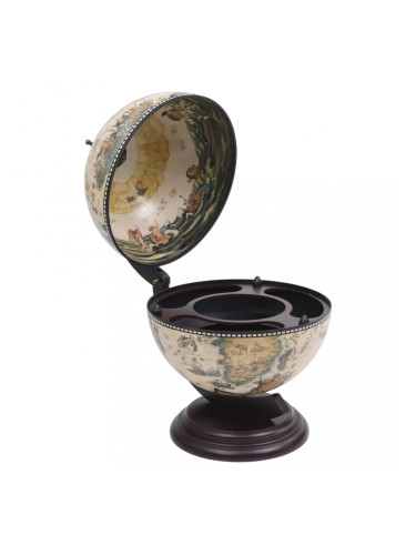 Sonata Глобус бар за плот стойка за вино, евкалипт, бял