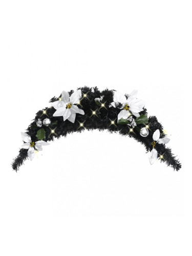Sonata Коледна арка с LED лампички, черна, 90 см, PVC