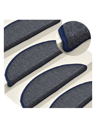 Sonata Постелки за стъпала, 15 бр, тъмносиво и синьо, 65x24x4 см