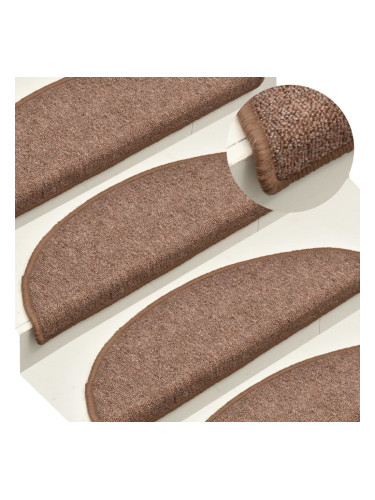 Sonata Постелки за стъпала, 15 бр, кафяви, 56x17x3 см