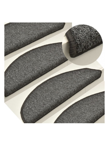 Sonata Постелки за стъпала, 15 бр, тъмносиви, 56x17x3 см