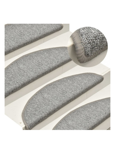 Sonata Постелки за стъпала, 15 бр, светлосиви, 56x17x3 см