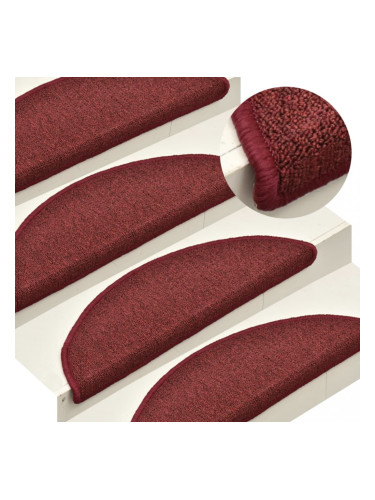 Sonata Постелки за стъпала, 15 бр, червени, 65x24x4 см