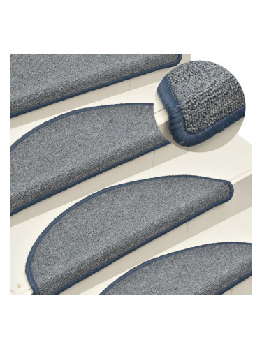 Sonata Постелки за стъпала, 15 бр, светлосиво и синьо, 65x24x4 см