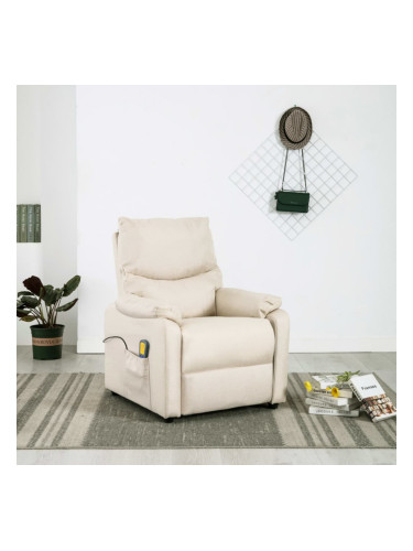Sonata Масажен реклайнер, кремав, текстил