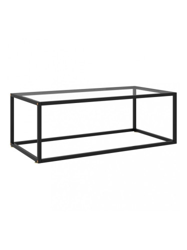 Sonata Маса за чай, черна, със закалено стъкло, 100x50x35 см