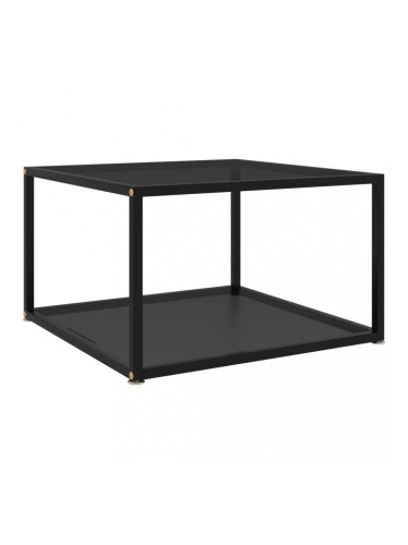 Sonata Маса за чай, черна, 60x60x35 см, закалено стъкло
