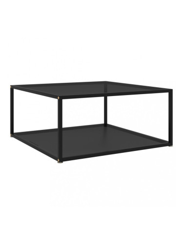 Sonata Маса за чай, черна, 80x80x35 см, закалено стъкло