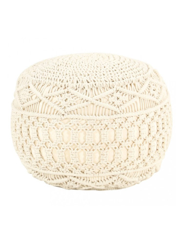 Sonata Ръчно изработен пуф в макраме, 45x30 см, памук