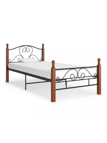 Sonata Рамка за легло, черна, метал, 90x200 см