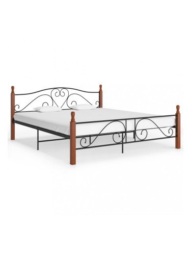 Sonata Рамка за легло, черна, метал, 200x200 cм