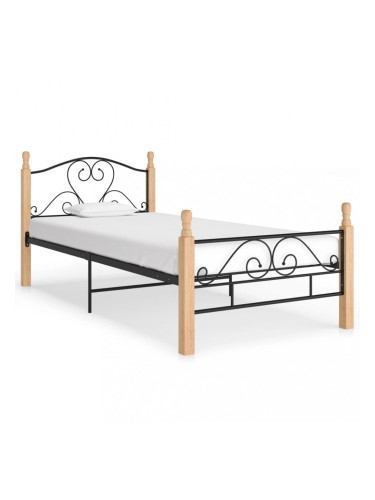 Sonata Рамка за легло, черна, метал, 100x200 cм