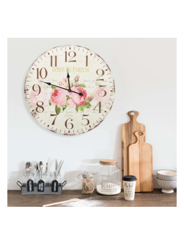 Sonata Винтидж стенен часовник Цветя, 60 см
