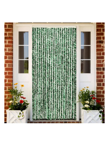 Sonata Завеса против насекоми, зелено и бяло, 90х220 см, шенил