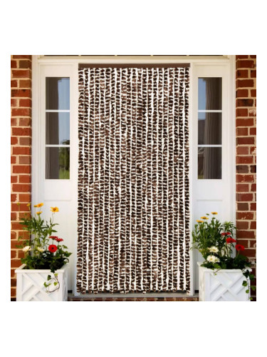 Sonata Завеса против насекоми, кафяво и бяло, 90x220 см, шенил