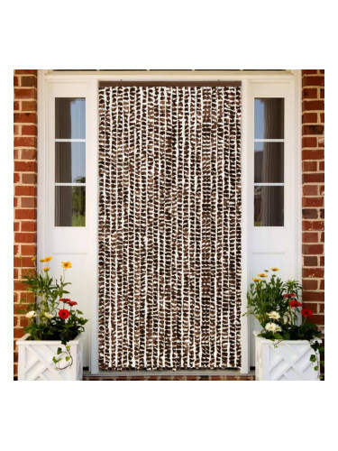 Sonata Завеса против насекоми, кафяво и бяло, 100x220 см, шенил