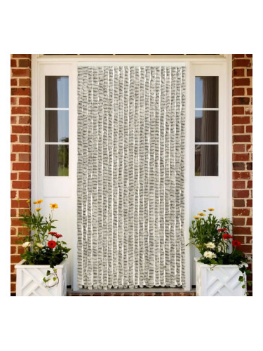 Sonata Завеса против насекоми, светло и тъмносиво, 90x220 см, шенил