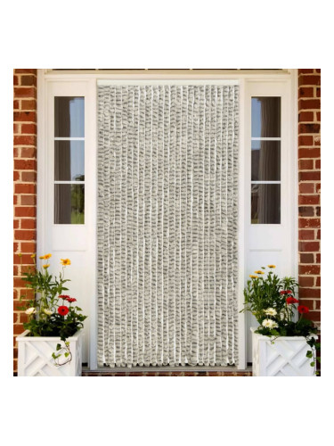 Sonata Завеса против насекоми, светло и тъмносиво, 100x220 см, шенил