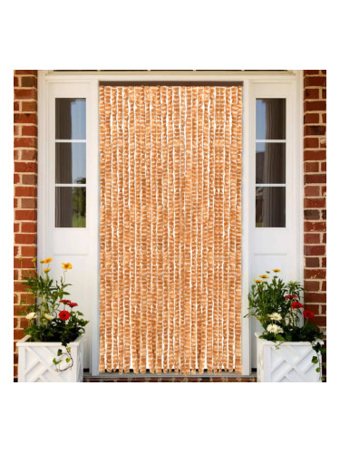 Sonata Завеса против насекоми, охра и бяло, 100x220 см, шенил