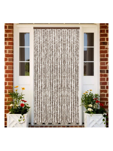 Sonata Завеса против насекоми, таупе и бяло, 90х220 см, шенил