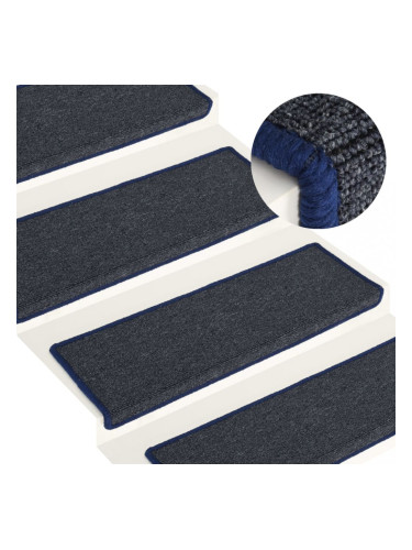Sonata Постелки за стъпала, 15 бр, 65x25 см, сиво и синьо