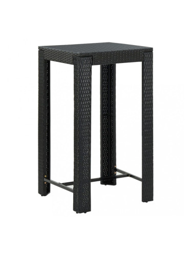 Sonata Градинска бар маса, черна, 60,5x60,5x110,5 см, полиратан
