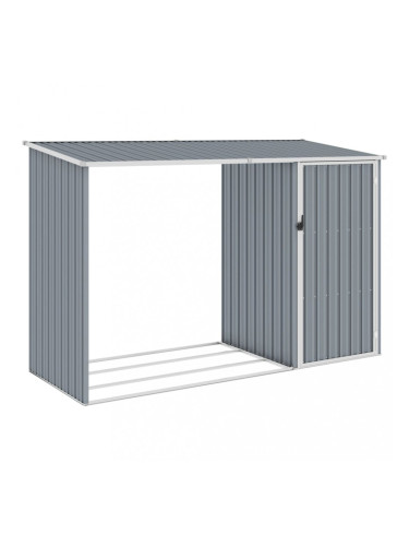 Sonata Градинска барака за дърва сива 245x98x159см поцинкована стомана