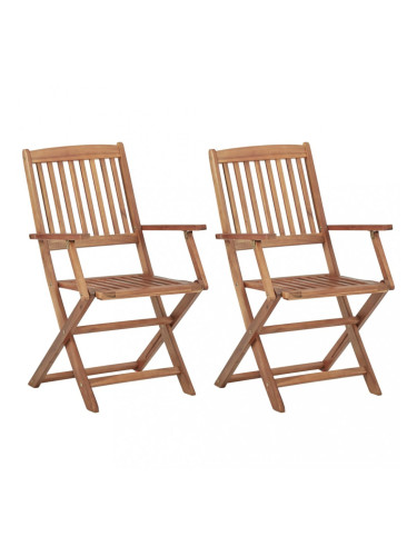 Sonata Сгъваеми градински столове, 2 бр, акация масив