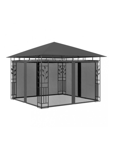 Sonata Шатра с мрежа против комари, 3x3x2,73 м, антрацит, 180 г/м²