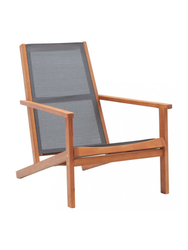 Sonata Градински релакс стол сив евкалиптово дърво масив и textilene