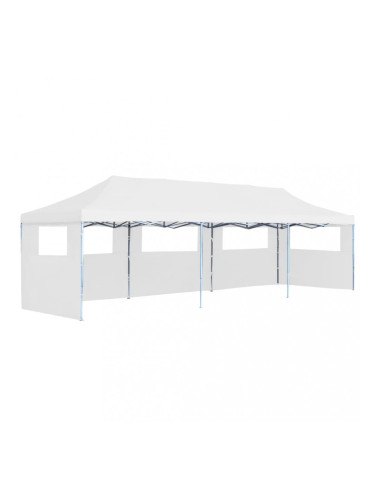 Sonata Сгъваема шатра с 5 странични стени, 3x9 м, бяла