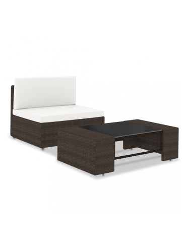 Sonata Градински комплект, 2 части, кафяв полиратан