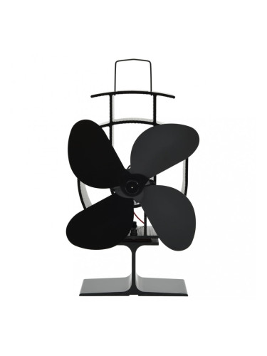 Sonata Вентилатор за печка за топъл въздух, 4 перки, черен