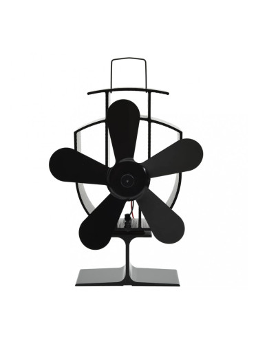 Sonata Вентилатор за печка за топъл въздух, 5 перки, черен