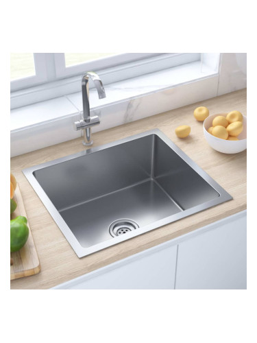 Sonata Ръчно изработена кухненска мивка с цедка, неръждаема стомана