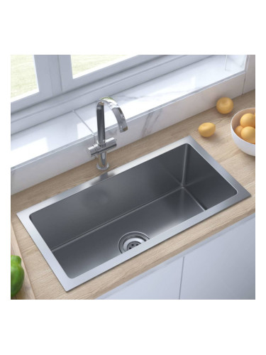 Sonata Ръчно изработена кухненска мивка с цедка, неръждаема стомана