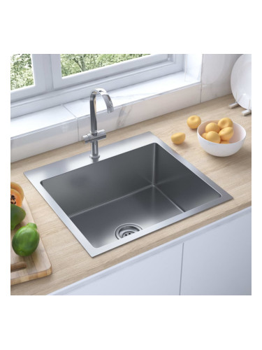 Sonata Ръчно изработена кухненска мивка с цедка, неръждаема стомана