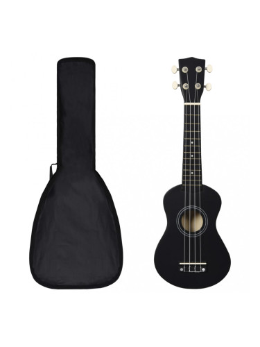 Sonata Укулеле сопрано с калъф, детско, черно, 21"