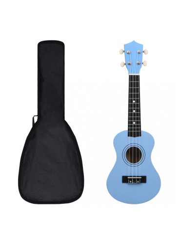 Sonata Укулеле сопрано с калъф, детско, бебешко синьо, 21"