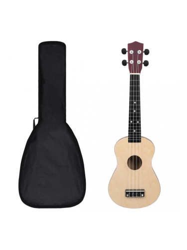 Sonata Укулеле сопрано с калъф, детско, светло дърво, 23"