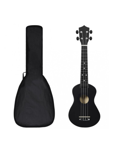 Sonata Укулеле сопрано с калъф, детско, черно, 23"