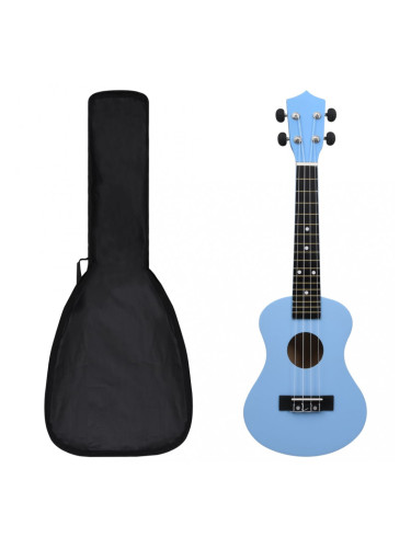 Sonata Укулеле сопрано с калъф, детско, бебешко синьо, 23"